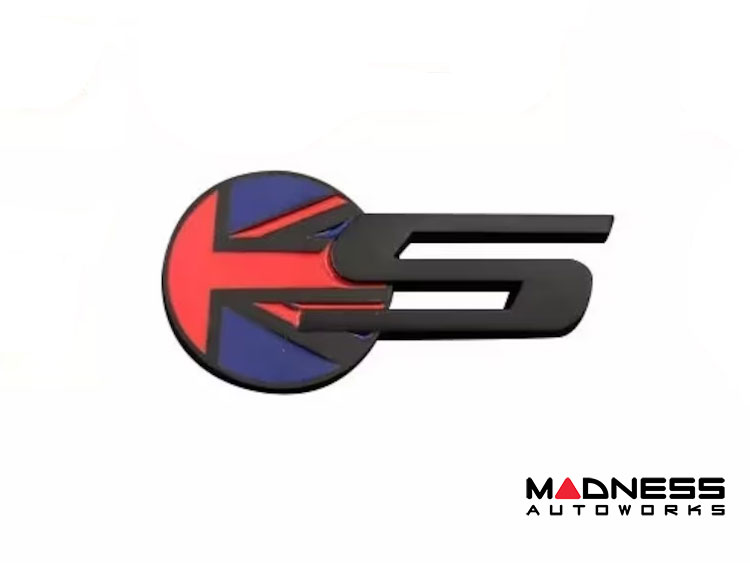 Jaguar Custom Emblem - S Sport - Satin Black Finish - Union Jack